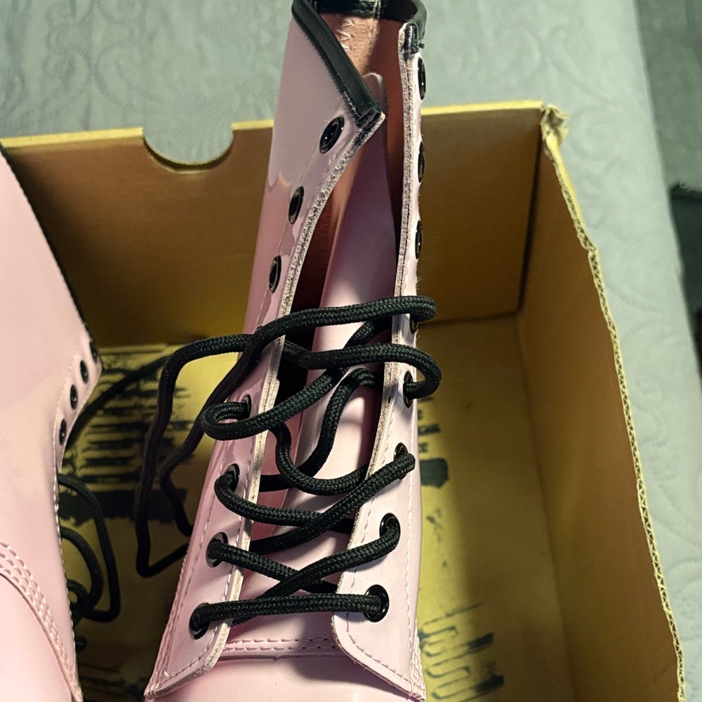 Dr. Martens Light Pink Combat Boots - Picture 5 of 6